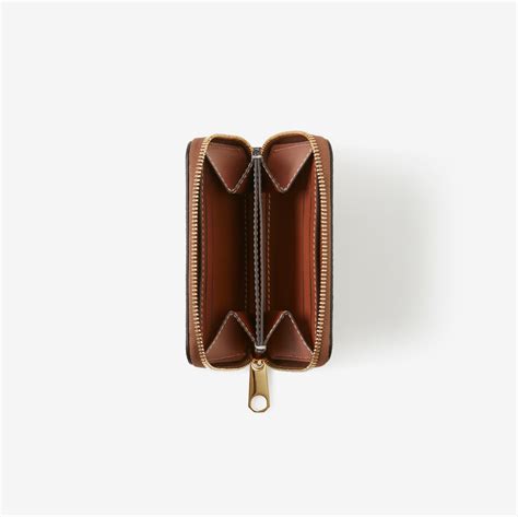 Small Check Zip Wallet in Archive beige/briar brown 